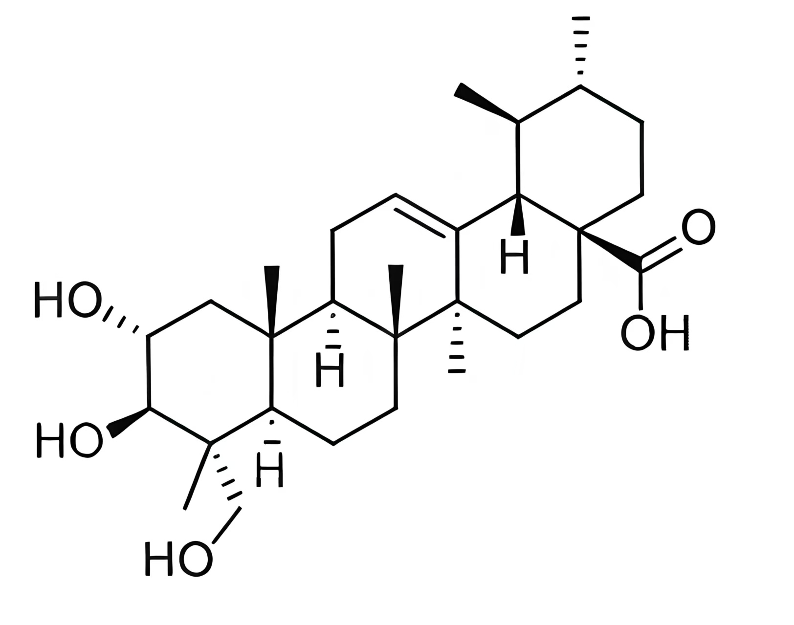 Chemical Structure of Asiatic Acid (CAS 464-92-6)